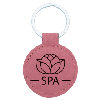 Leatherette Keychain - Pink