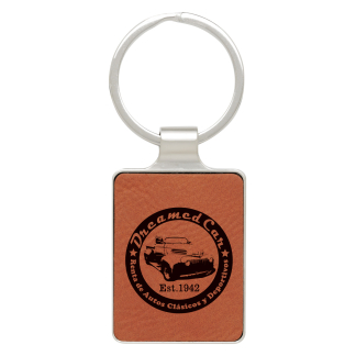 Leatherette Keychain - Rawhide with Chrome
